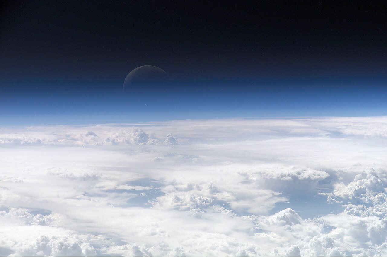 The thin shell of the Earth's atmosphere, from orbit